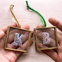 Image 1 of Couples Keepsake Framed Embroidered Letters 