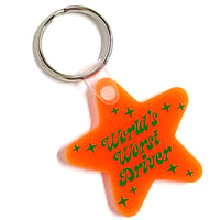 Image 2 of World's Worst Driver Star Shaped Vinyl Keychain