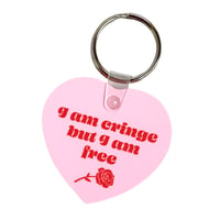 Image 2 of I Am Cringe But I Am Free Heart Keychain