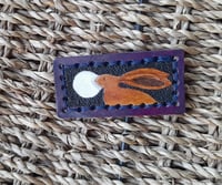 Hare and full moon brooch