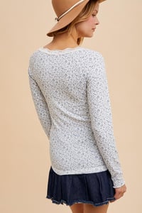 Image 5 of LACE TRIM FLORAL TOP