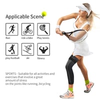 Image 3 of Knitted Strap Compression Exercise Extended Knee Protector for Men and Women Warm Knee Protector