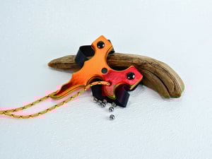 Image of Wooden Slingshot, Spectraply Tequila Sunrise, The Twister, Wood Catapult, Right hand pull