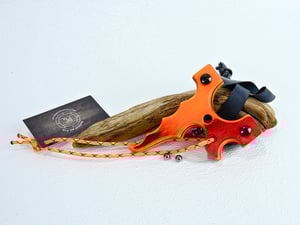 Image of Wooden Slingshot, Spectraply Tequila Sunrise, The Twister, Wood Catapult, Right hand pull
