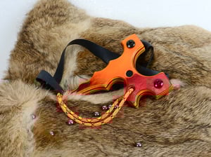 Image of Wooden Slingshot, Spectraply Tequila Sunrise, The Twister, Wood Catapult, Right hand pull