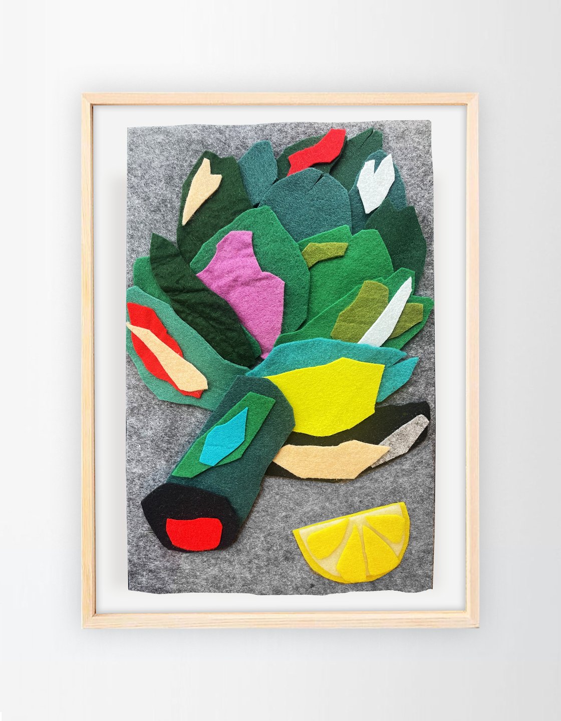 Image of Felt collage 'Artichoke'