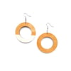 Ivory Colorblock Wood Hoops