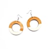 Ivory Colorblock Wood Hoops