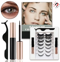 Image 1 of 7 Pairs of Mixed Liquid Magnetic Eyeliner False Eyelash Set glue-free magnetic adsorption magnet las