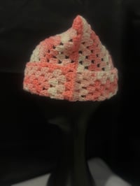 Image 2 of Gradient Granny Square Car Ear Beanie
