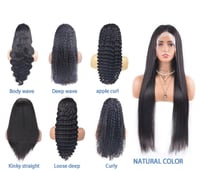Image 2 of  5x5 Brazilian HD  Lace wig, Natural black Deep waves  , 180% - 250% lace Wigs 16-30 inches