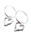 Melted Heart Hoops - Silver