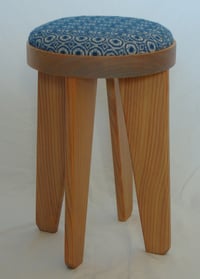 Image 1 of Stool/End Table With Removable Hand Woven Cushion No. 3
