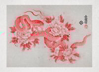 Red Snake x Peonies
