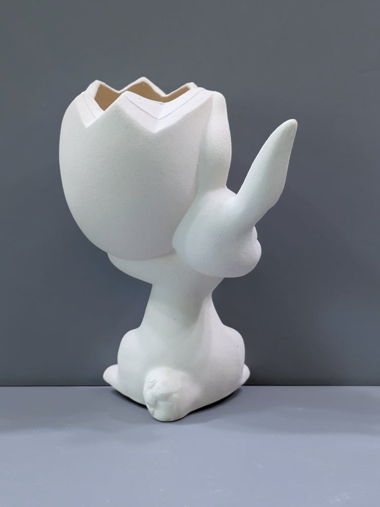 Image of Ceramic Bisque Bunny With Egg Ready to Paint