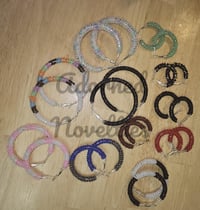 Medium Made to order Wire Wrapped Bead Hoop Earrings