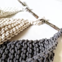 Image 1 of Set of 3 knitted washcloths in recycled cotton - Ecofriendly sustainable reusable dishcloths