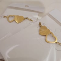 Image 3 of 2 Pack Double Heart Bracelet Laser engraving Blanks. Valentines & Love Special Blanks