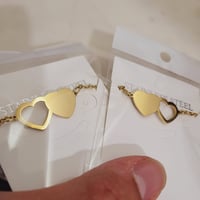 Image 1 of 2 Pack Double Heart Bracelet Laser engraving Blanks. Valentines & Love Special Blanks