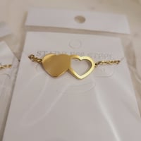 Image 4 of 2 Pack Double Heart Bracelet Laser engraving Blanks. Valentines & Love Special Blanks