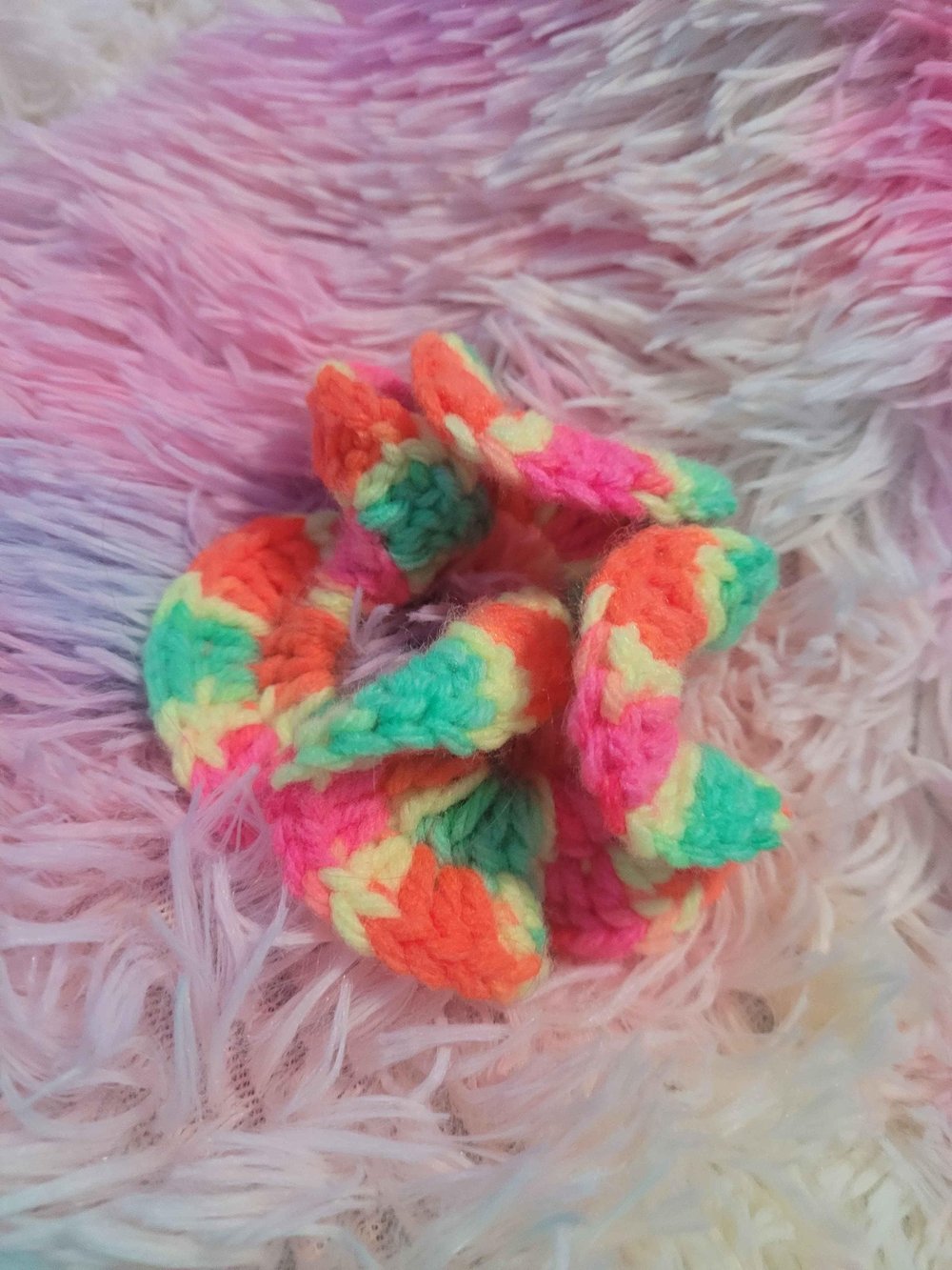 Image of Handmade Crochet Scrunchie - Neon Colors