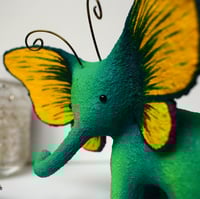 Image 3 of Green & Yellow Elephant Butterfly Sculpture