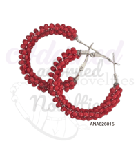 Small Wire Wrapped Bead Hoop Earrings #ANA826015