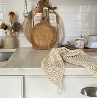 Image 1 of Knit kitchen towel - Modern kitchen decor - Farmhouse style dish towel - Gift for mom - Gift for her