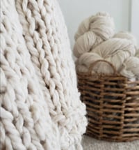 Image 4 of Hand knit cotton blanket - Natural throw - Angie blanket - Throw blanket with fringes - Gift for her