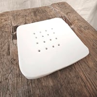 Image 3 of Square soap dish, natural ceramic tray.