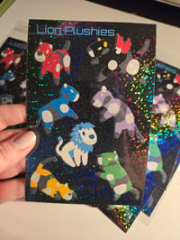 Image 2 of Lion Plushies Holographic Sticker Sheet