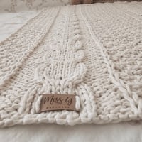 Image 3 of Camila Knitted Baby Blanket, 100% Argentinian cotton yarn. Stroller, car seat, bassinet blanket