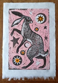 Image 2 of The Hare and Stars (Pink)