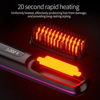 Image 4 of Home Travel Wireless Straightener, Digital Adjustable Styling Tool, Women's Straight Hair Comb, Safe