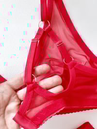 Image 3 of The FLOOZY bra in red mesh