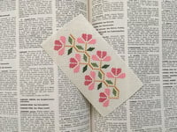 Image 1 of Pink Floral Blossom Cross Stitch Bookmark