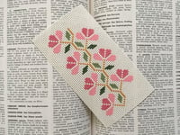 Image 2 of Pink Floral Blossom Cross Stitch Bookmark