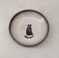 Image 1 of Sitting Black Cat Pasta Bowl