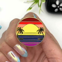 Image 1 of Retro Sunset Enamel Pin