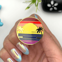 Image 2 of Retro Sunset Enamel Pin