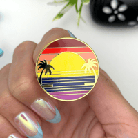 Image 4 of Retro Sunset Enamel Pin