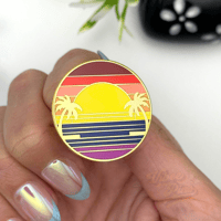 Image 3 of Retro Sunset Enamel Pin