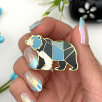 Image 1 of Geometric Bear Enamel Pin - VibeePins Exclusive