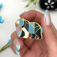 Image 2 of Geometric Bear Enamel Pin - VibeePins Exclusive