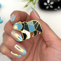 Image 3 of Geometric Bear Enamel Pin - VibeePins Exclusive