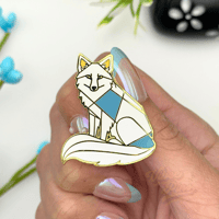 Image 1 of Arctic Fox Enamel Pin - VibeePins Exclusive