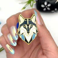 Image 2 of Mystic Wolf Enamel Pin - VibeePins Exclusive