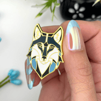 Image 3 of Mystic Wolf Enamel Pin - VibeePins Exclusive