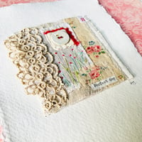 Image 1 of Artwork Wall art - hand stitched textile collage - Perfect day