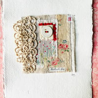 Image 2 of Artwork Wall art - hand stitched textile collage - Perfect day